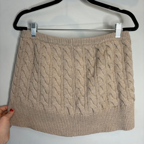 NWT Christopher Esber Cable Knit Micro Skirt in Tan - Picture 7 of 9